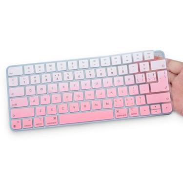 Imagem de Capa de teclado para Apple iMac 2450 / A2449 2021 2021 2021 com Touch ID, iMac 24 polegadas M4 M3 M1, acessórios para Mac mini, rosa gradual