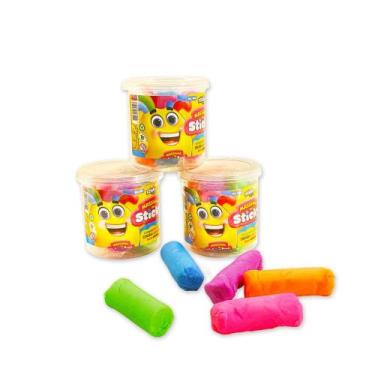 Imagem de 01 Pote de Massinha 05 unidades 75gr Coloridas - Sortido - STICKY TOYS