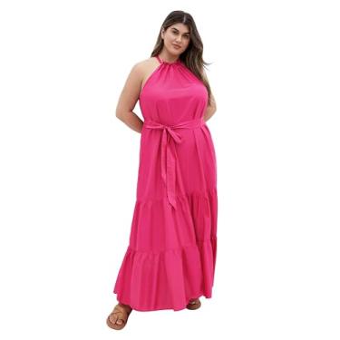 Imagem de City Chic Vestido longo feminino plus size - Kiana, Magenta, 54