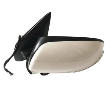 Imagem de Espelho retrovisor externo para porta de carro, conjunto compatível com Mitsubishi ASX RVR 2013-2019 9 pinos com luz de visor de curva dobrável automática(White-Left Side)
