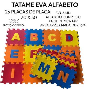 Imagem de Alfabeto tapete infantil eva 6mm 30x30 bebe tatame educativo quebra ca