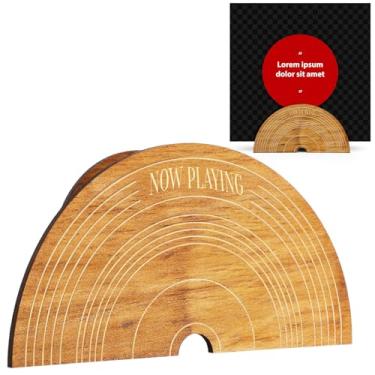 Imagem de Geelin Suporte de disco de vinil para pendurar na parede Now Playing Suporte de prateleira de álbum de madeira flutuante agora tocando suporte de LPS, presentes retrô para amantes de música