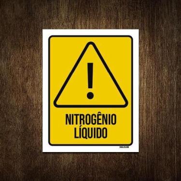 Imagem de Placa Atenção Nitrogênio Líquido 27X35 - Sinalizo.Com