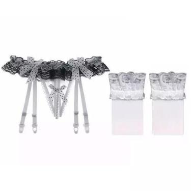 Imagem de Meia-Calça de Renda Soft Top com Suspensór ElaShopp, Branco