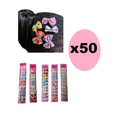 Imagem de 50 Mini Laços Infantil Estampas Sortidas Com Presilha - Lynx Produções