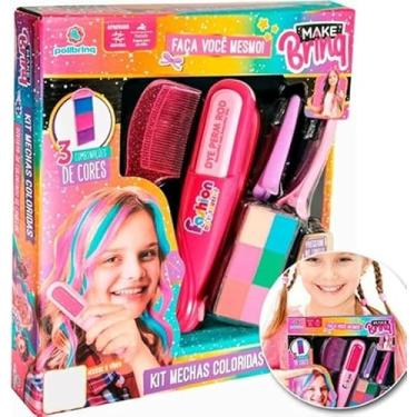 Imagem de Kit de Mechas Coloridas para Cabelo, Prancha de Colorir, Brinquedo Infantil para Salão de Beleza