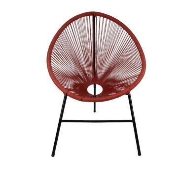 Imagem de Cadeira Caribe Fibra Sintética Aço Acesse Móveis Vermelho