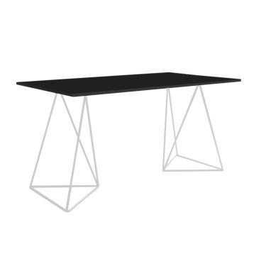 Imagem de Escrivinha Mesa Bela Vista Branco E Tampo Preto - Cor: Preto