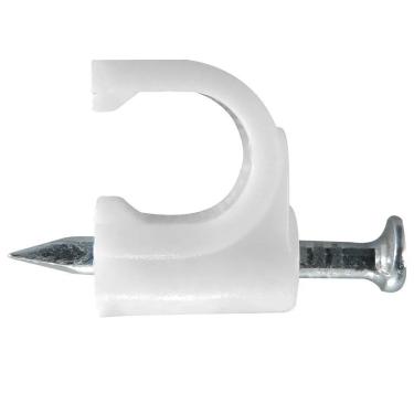 Imagem de Fixa Cabo 6mm (rg59) - Branco - Embcasa Facil Com 25 Pçs