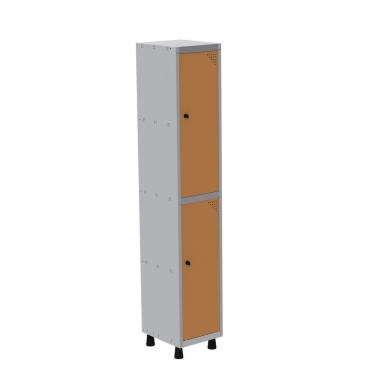 Imagem de Roupeiro Em Aço Mt 1v 2 Portas - Pitâo Com Prateleira Interna Cinza-laranja Picasso