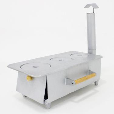 Imagem de Fogão A Lenha Portátil 3 Bocas Cinza