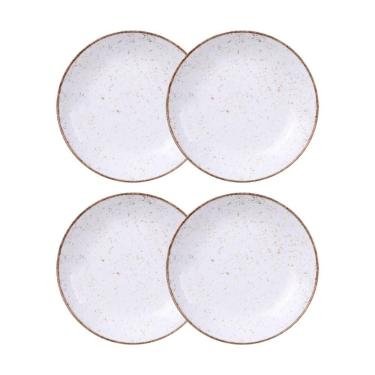 Imagem de Jogo De Pratos Fundo 4 Peças Rústico 22 Cm Porcelana Decorada Tramontina