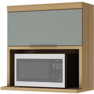 Imagem de Armário Aéreo Nesher Marquesa Em Mdf 15mm Com Nicho Nature Com Verde