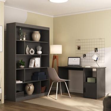Imagem de Kit 2 Peças Com Escrivaninha E Estante Para Livros Marsala Espresso Móveis Grafite