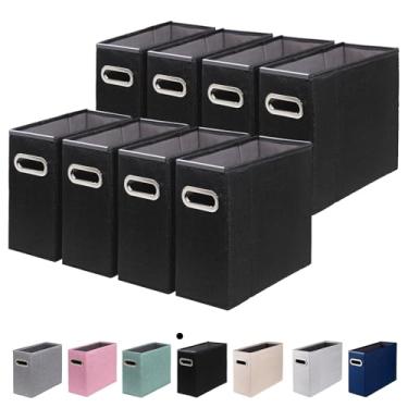 Imagem de ComfortKeeper 8 pacotes de organizador de arquivos tamanho carta, organizador de pastas de arquivo, caixa de armazenamento de tecido, organizador de papel dobrável com alça de metal, trilhos de PVC