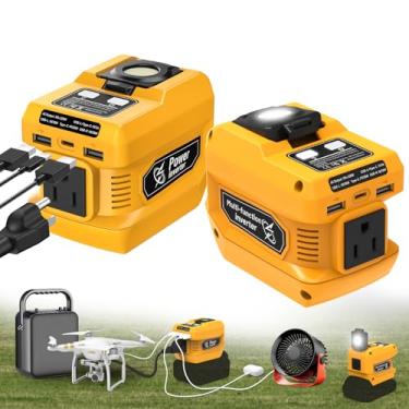 Imagem de PlantPalGear Inversor De Energia 220 W Para Bateria Dewalt 20 V, Gerador Estação Portátil Cc Ca 110 V Com 1 Tomada, 2 Portas Usb E Carregamento Rápido Tipo C, Luz Trabalho Led 400 Lm (Pacote 2)