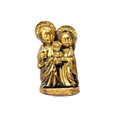 Imagem de Imagem da Sagrada Família Baby em Gesso 14cm Dourada