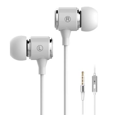 Imagem de WMSZMSM Fones de ouvido com cabo extra longo para PC, TV, fones de ouvido sem microfone, plugue, fones de ouvido para computador, sem microfone, branco, 1,5 m