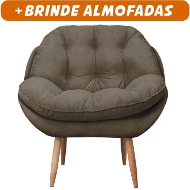 Imagem de Poltrona Cadeira Landal Poltrona Sala Com Apoio de Braço em Fibra Siliconizada - Sentô