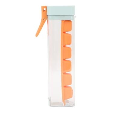 Imagem de Bandeja de cubo de gelo tipo push tipo de liberação fácil de gelo molde de cubo de gelo 6 Ferramenta de fabricação de gelo eficiente para freezer bebidas de verão PC PP Material (Azul)