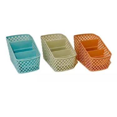 Imagem de 3 Porta Treco Organizador Mesa Escritório Maquiagem Banheiro - Equipe 