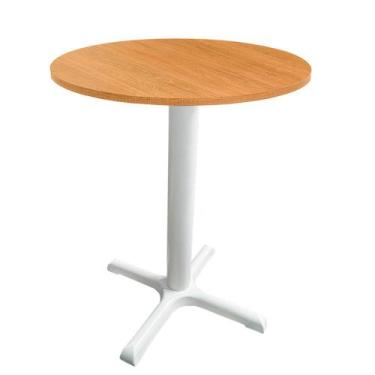 Imagem de Mesa Ômega Ferro Branco 74 cm (Alt) Base em X Tampo MDP Redondo Samba 