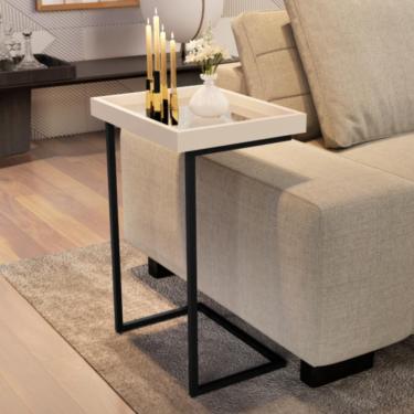Imagem de Mesa De Apoio Com Pés De Ferro India Perola Preto