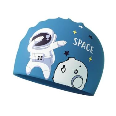 Imagem de menolana Touca de natação infantil à prova d'água para cabelos longos e curtos, touca de natação para equipamento de mergulho, esportes aquáticos de verão, Azul