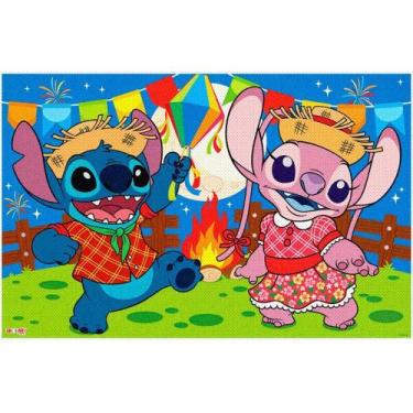 Imagem de Decoração de Festa Junina Painel Stitch e Angel Caipiras TNT Sublimado