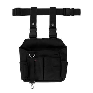 Imagem de KENOBE Bolsa de ferramentas coldre com cinto e clipe ao redor da perna, bolsa de reparo multifuncional para eletricista, organizador multiferramentas utilitário para construção de carpinteiro de