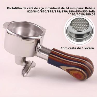 Imagem de Portafilter De Café De Boca Dupla De Aço Inoxidável 54mm Para Breville
