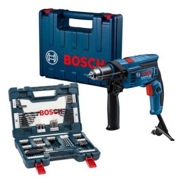 Imagem de Kit Furadeira Impacto Bosch Gsb 13 Re750w Com 91 Peças 220v, 220V