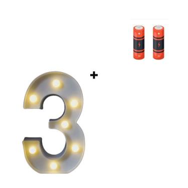Imagem de Número Luminária Led 3d Festa Decoração + Pilha Grátis - Partiufesta, 