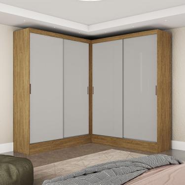 Imagem de Closet Casal Duplo Belém 4 Portas 4 Gavetas Carioca Móveis Cinamomo Com Off White