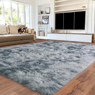 Imagem de Tapetes de área 22 x 30,5 cm para sala de estar, tapetes macios e macios para quarto, tapete grande e peludo antiderrapante para adolescentes, meninas e meninos, decoração de casa, tapete de pelúcia