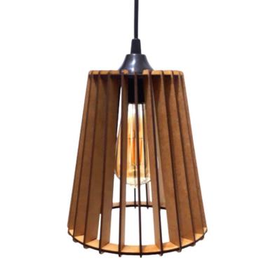 Imagem de Luminária Teto Tipo Pendente Cairo Mdf - Completa Cor: Mdf Cru