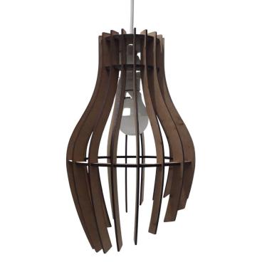 Imagem de Luminária Teto Tipo Pendente Garra Mdf - Completa Cor: Marrom