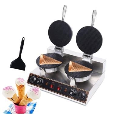 Imagem de CNAOHGHN MáQuina EléTrica De Casquinha De Sorvete,máquina de waffle elétrica, assadeira de cone de ovo de aço inoxidável de 1200 W, temperatura de 50-250 ℃ e tempo de 0 a 5 minutos ajustáveis
