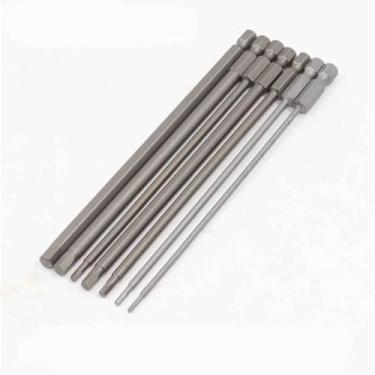 Imagem de Conjunto De Brocas Allen Wreh De Cabeça Sextavada De 150 Mm / 200 Mm Pontas De Chave De Fenda Allen Longas Pontas Magnéticas Conjunto De Bits De Soquete De Chave De Fenda Hexagonal, Silver, 150mm 7ps