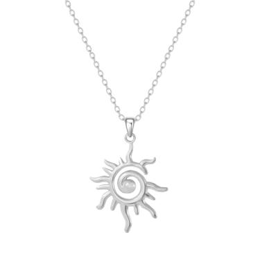 Imagem de Rnivida Colar de girassol para mulheres, joia de sol banhada a ouro 14K para ela, Medium, Latão, Sem Pedra Preciosa