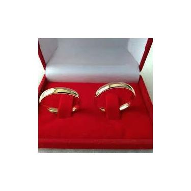 Imagem de Par Alianças Casal Casamento Ouro 18 Kilates 2 gramas