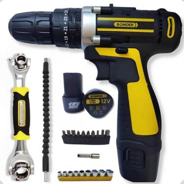 Imagem de Furadeira e Parafusadeira 12v Bivolt C/maleta 2 Bateria S/ Fio - nakas