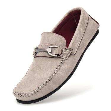 Imagem de Mocassim Masculino em Camurça, Azul Marinho, Detalhe Fivela, Estilo Social Executivo, Sem Cadarço (Branco, BR, Adulto, Numérico, 38)