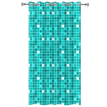 Imagem de Cortina De Banheiro para Box modelo Pastilha Antimofo Pvc Plástico com ilhóes (pastilha verde)