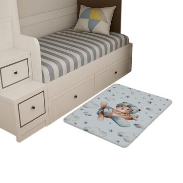 Imagem de Tapete Infantil Estampado 65 x 50 Decorativo Antiderrapante (Urso Aviador)