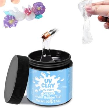 Imagem de CAMUTKRY 3.5 oz UV Clay Clear Polymer Resin for 3D Crafts, DIY Jewelry Making, Silicone Molds, UV Curing, Crystal Clear Casting, Miniature Art, and Handmade Resin Projects