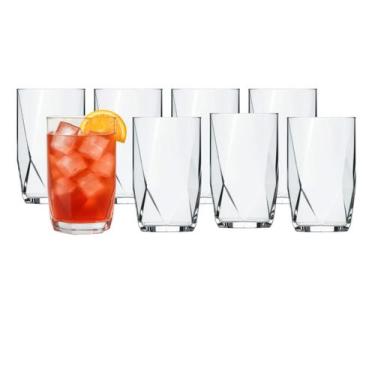 Imagem de Kit 8 Copos Topázio 360ml Vidro Água Suco Nadir Figueiredo - CRISTAR