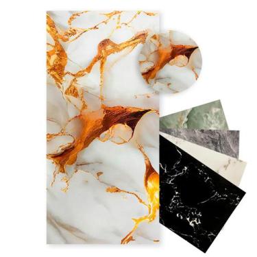 Imagem de Kit 30 Placas Adesivas 3D Mármore Dourado Vinílico Lavável Autocolante