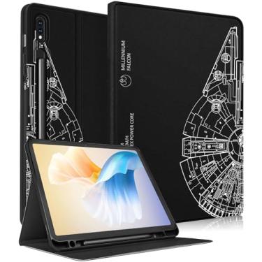 Imagem de Uppuppy Capa para Samsung Galaxy Tab S8 Plus/ S7 Plus/S7 FE 12,4 polegadas mulheres bonitas meninas fólio meninos legais homens preto feminino design capa para tablet Samsung S8 Plus 2022/ S7 Plus 2021/ S7 FE 5G capas