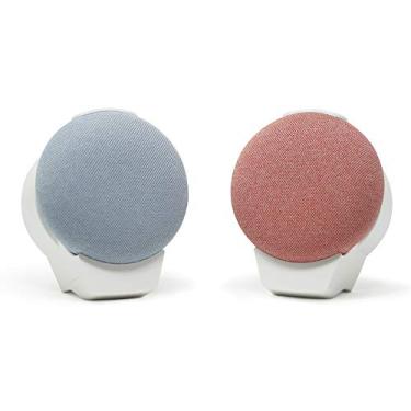 Imagem de Suporte de tomada de parede doqxD para o novo Google Nest Mini: Essentials feito para Google Nest Mini - serve para tomadas horizontais e verticais (pacote com 2, branco geada)